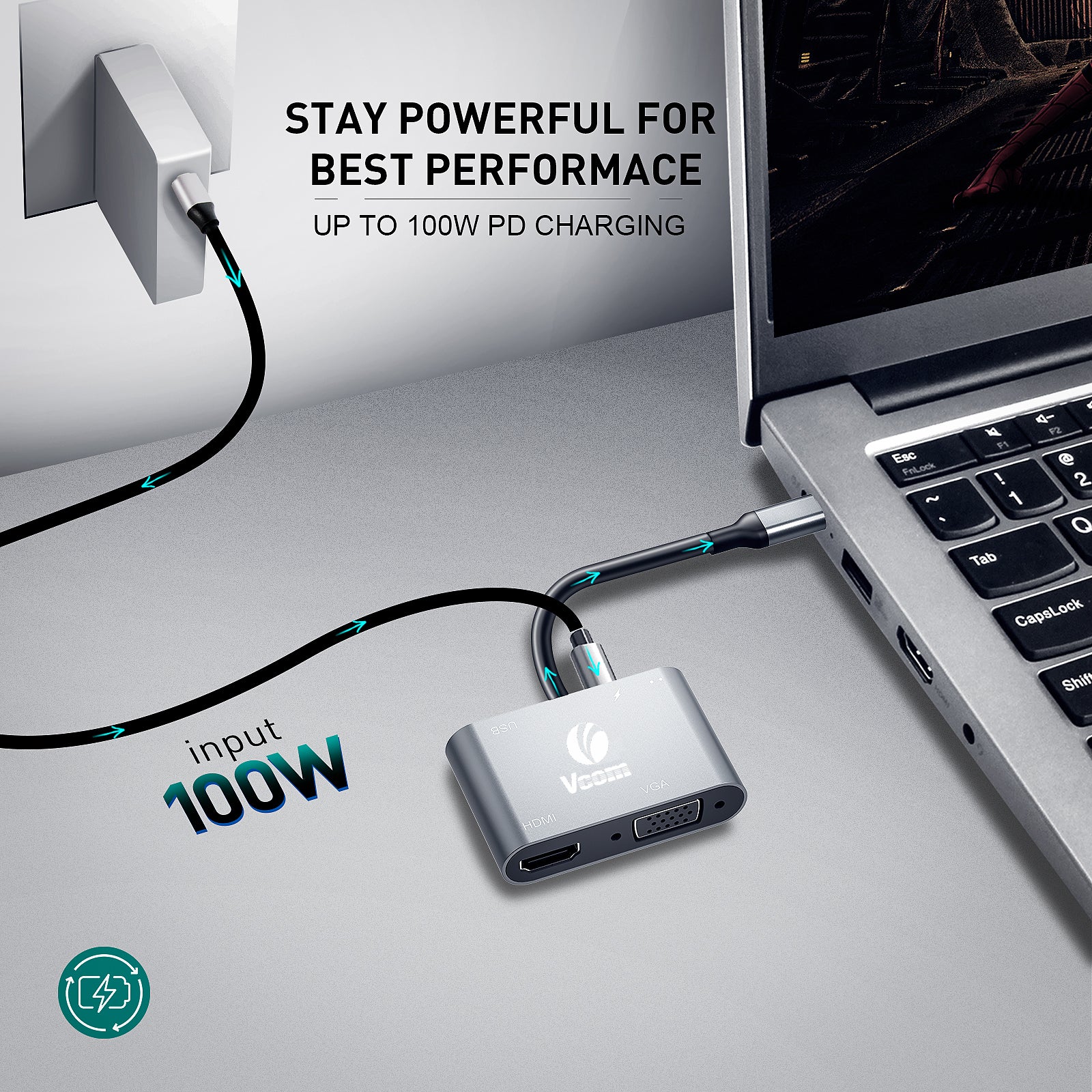 VCOM USB-C Hub 5-in-1 VAG Adapter with CarPlay Support