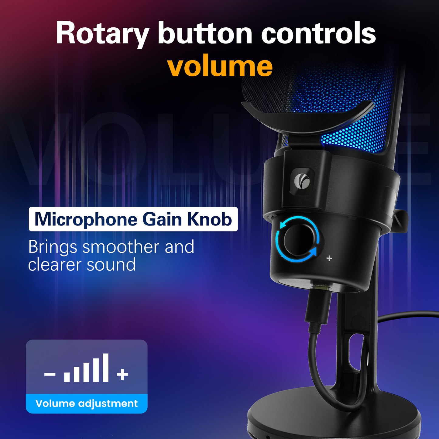 VCOM RGB USB Microphone-Black