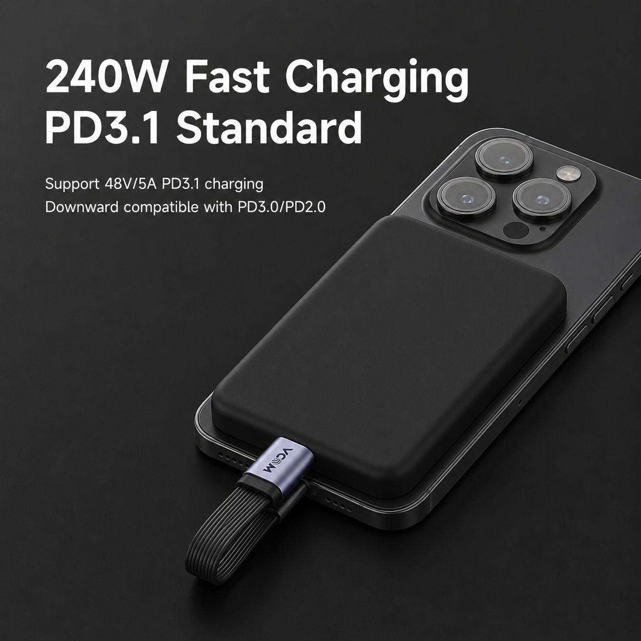 VCOM USB4 v2.0 240W Keychain Cable – 80Gbps 8K Short USB-C Cable