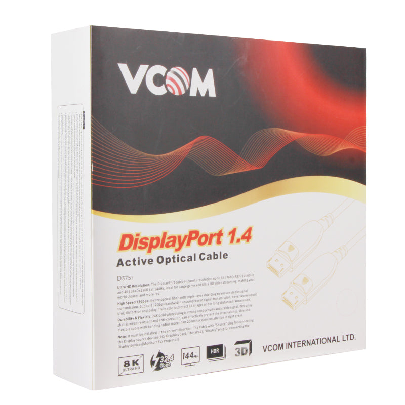 VCOM AOC DisplayPort 1.4V Cable D3751