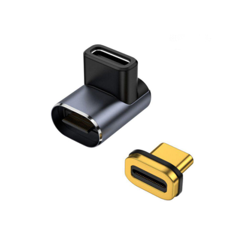 VCOM Magnetic USB-C 90° Angle Adapter 40Gbps, 100W Type-C Male to Female Adapter with 8K@60Hz Video