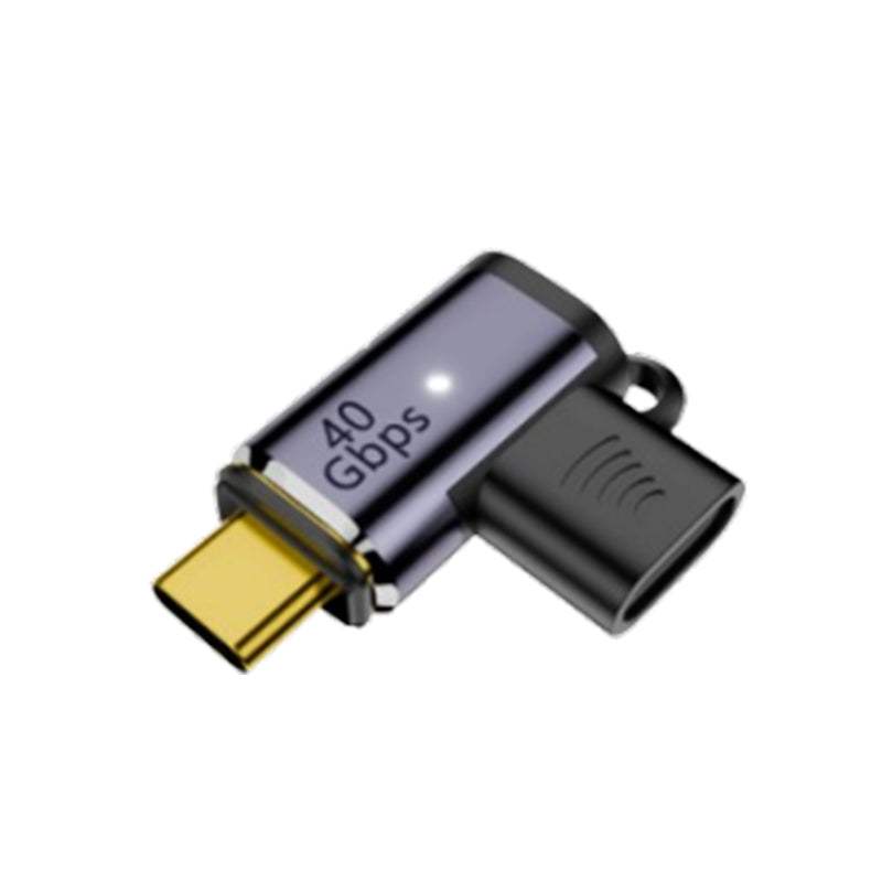 VCOM Magnetic USB-C 90° Angle Adapter 40Gbps, 100W Type-C Male to Female Adapter with 8K@60Hz Video, LED Indicator