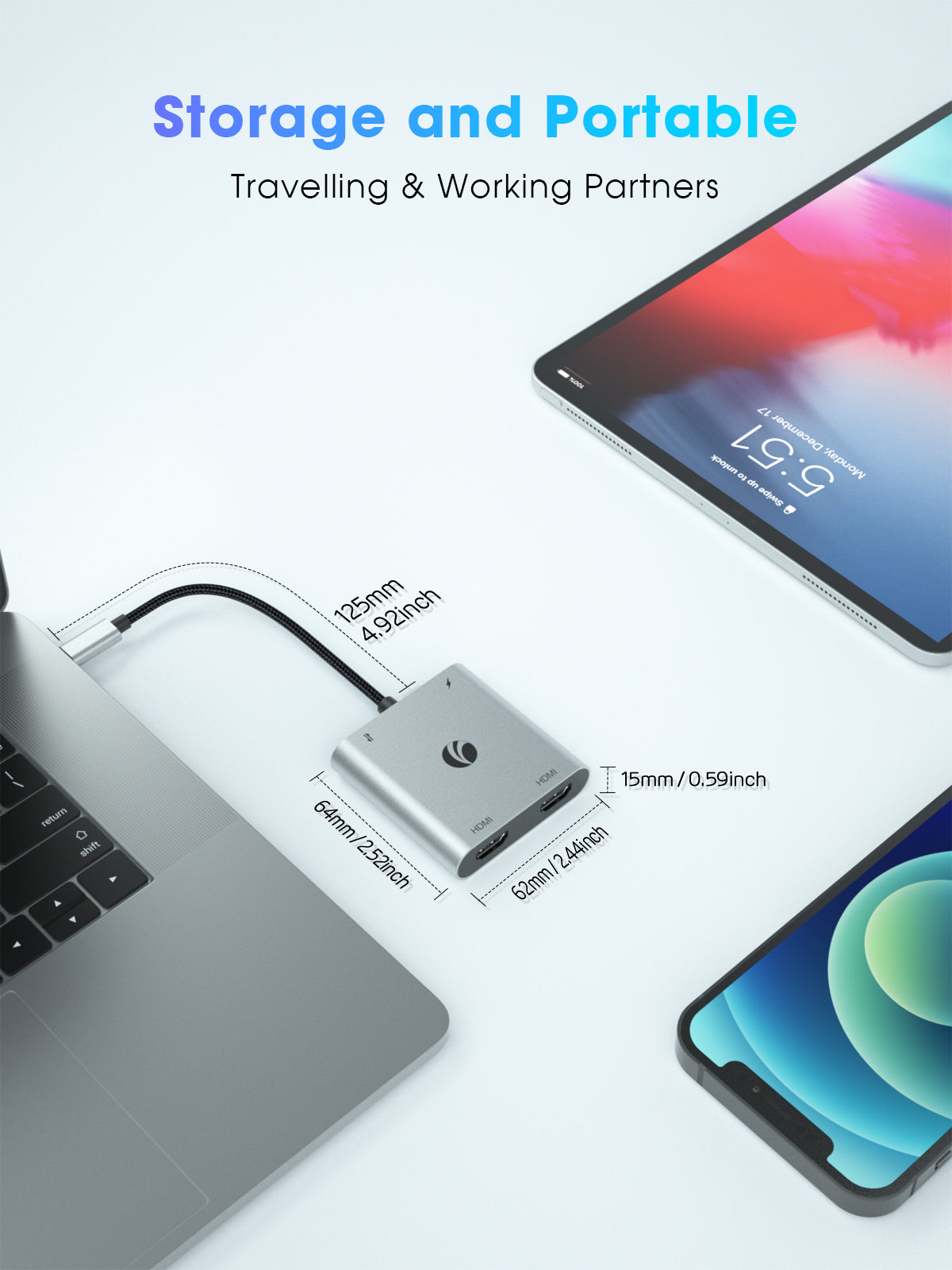 VCOM 4-in-1 Dual Monitor USB C Hub