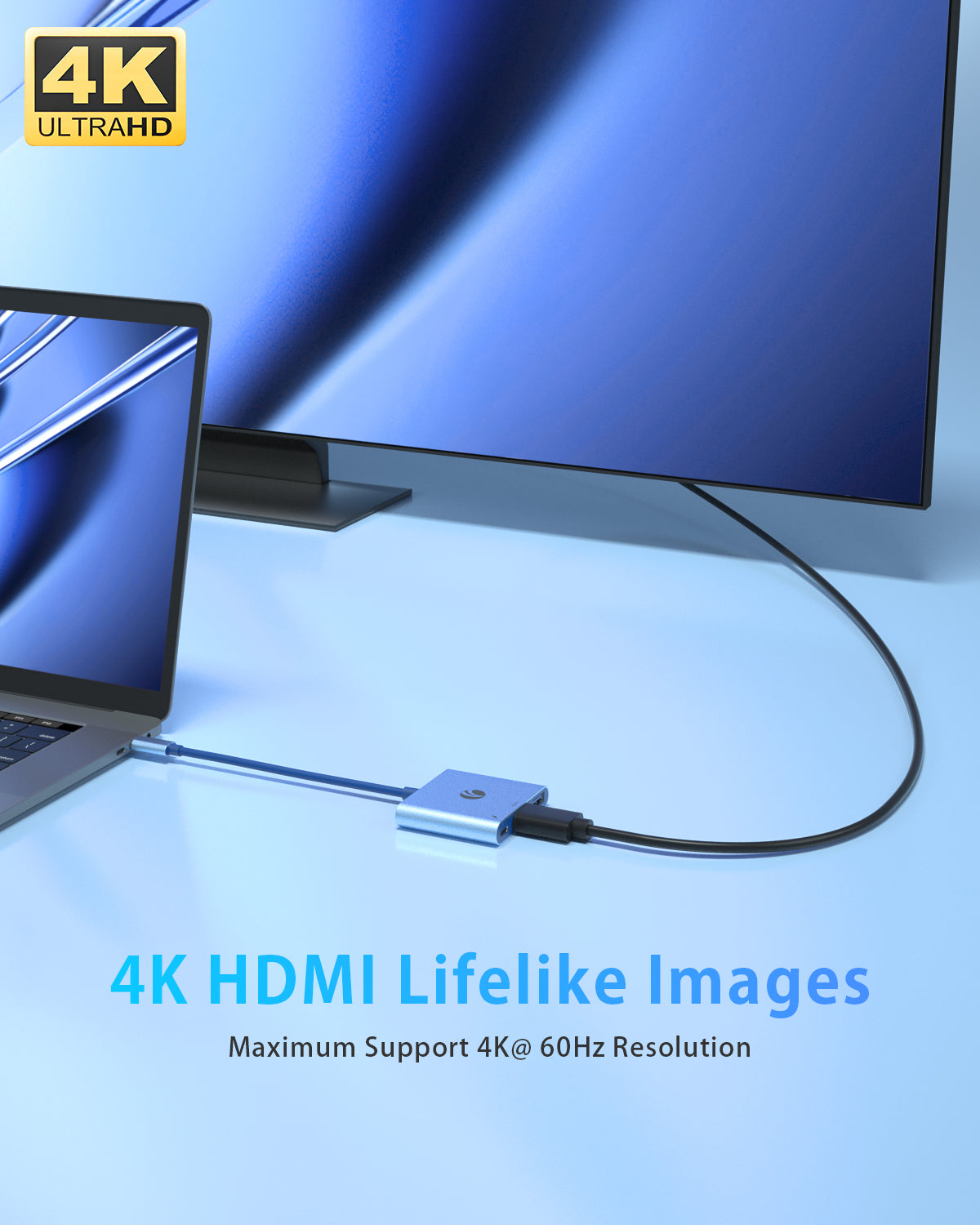 VCOM 3-in-1 4K HDMI Charging Port USB-C Hub