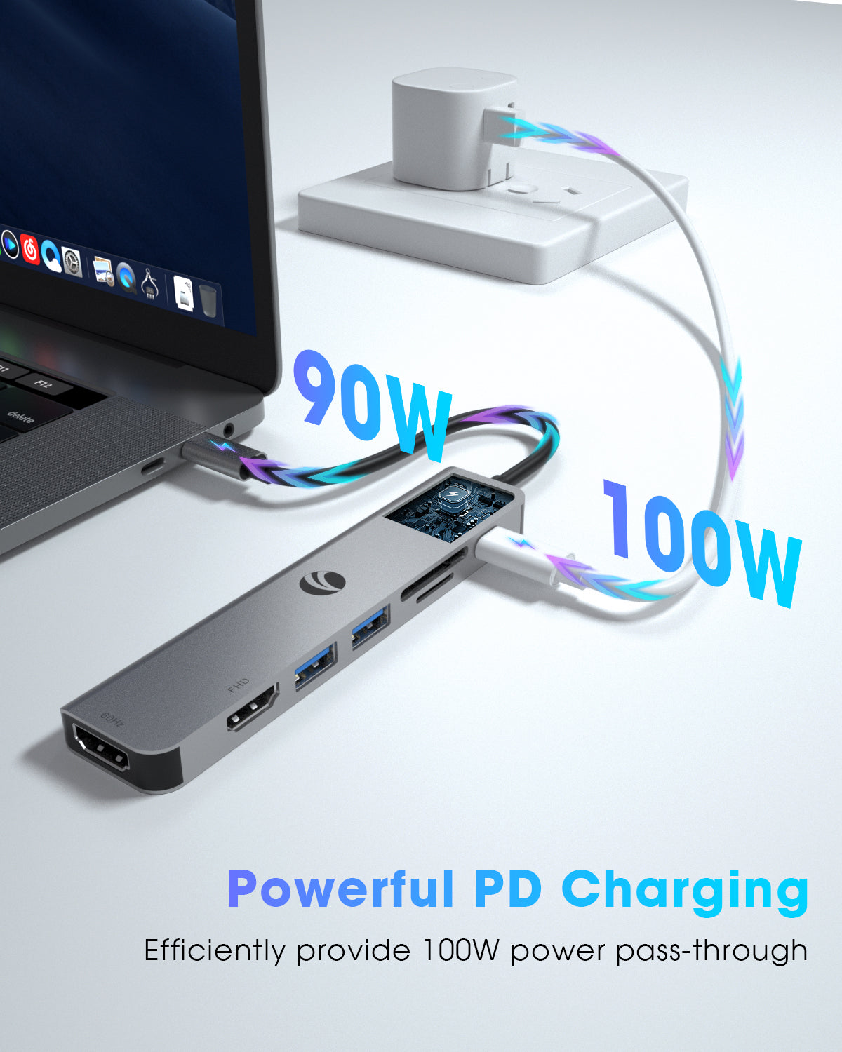 VCOM 7-in-1 Dual Monitor Docking Station USB-C Hub