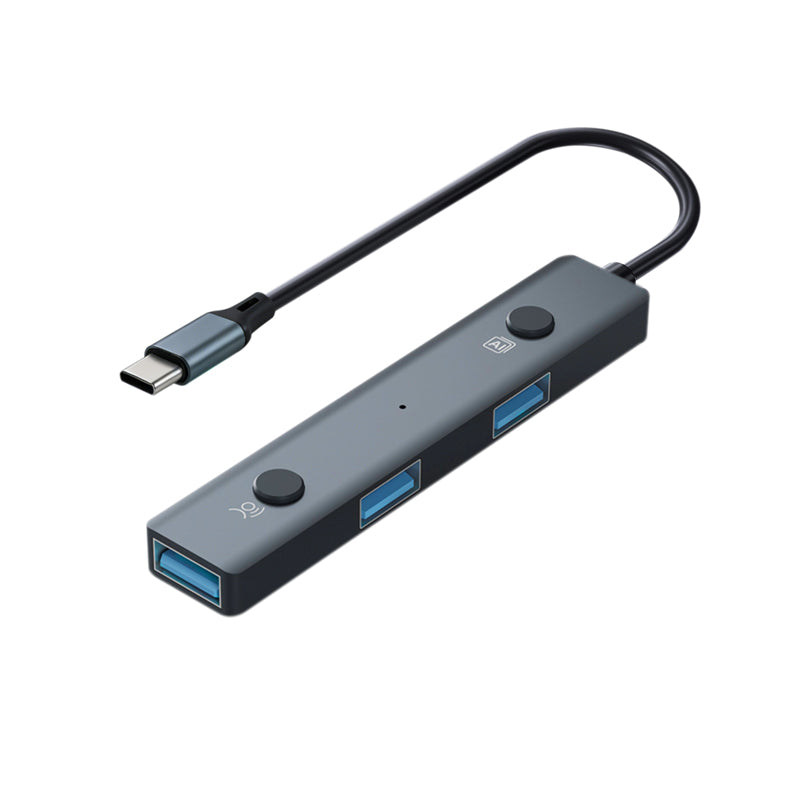 VCOM AI-Powered USB Hub with Voice Recognition and One-Key Translation, AI Language Assistant for Windows and macOS
