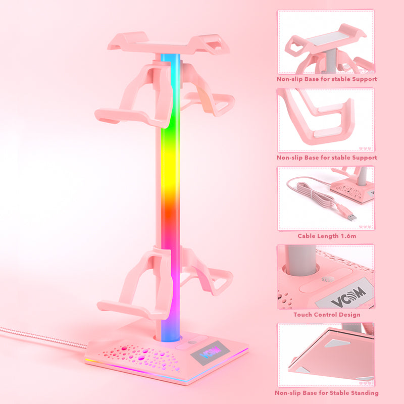 VCOM RGB Headphones Stand with hub