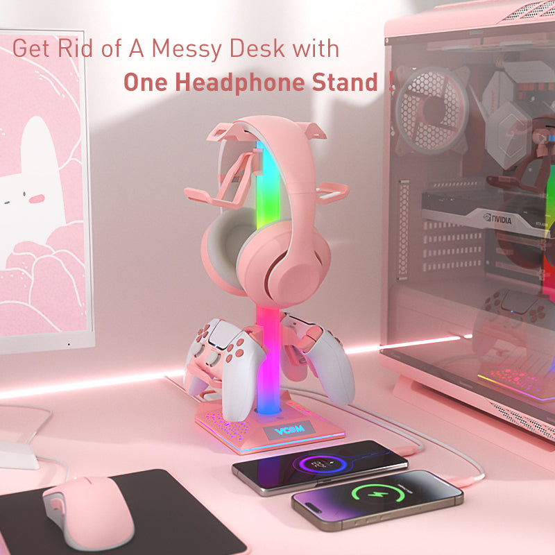 VCOM RGB Headphones Stand with hub
