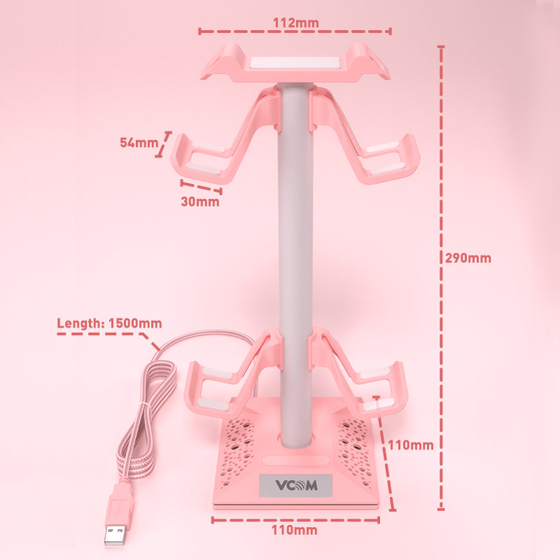 VCOM RGB Headphones Stand with hub