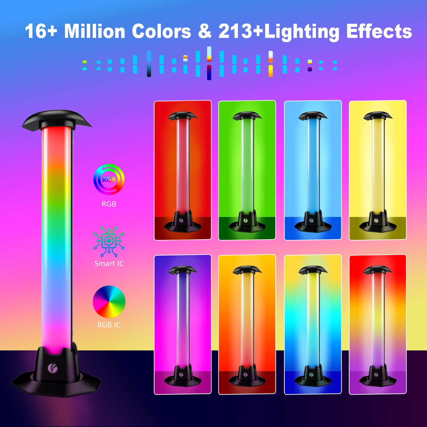 VCOM RGB Ambient Light Bar – Dynamic LED Mood Lamp with Sound Sync, Remote & Inline