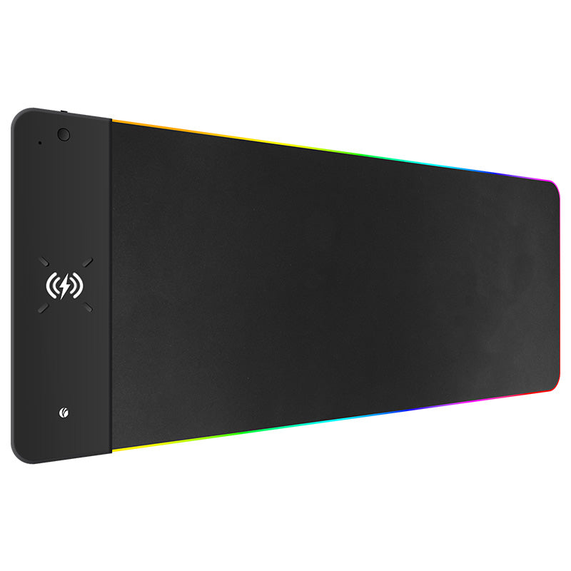 VCOM RGB Gaming Mouse Pad with 15W Wireless Charging, XL Desk Mat 800×300mm with LED Lights, Non-Slip Base for Laptop, PC, Mac