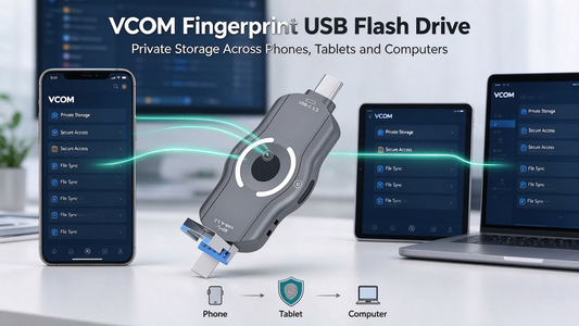 VCOM Fingerprint USB Flash Drive: Private Storage Across Phones, Tablets and Computers