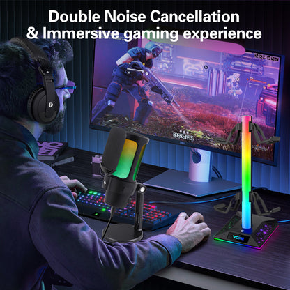 VCOM RGB USB Microphone-Black