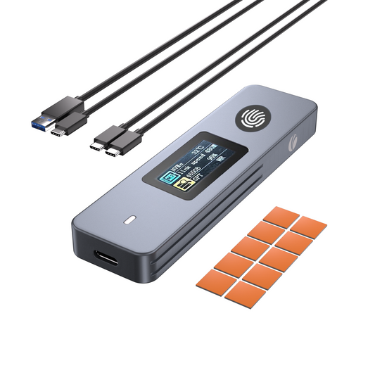 Fingerprint SSD Enclosure for NVMe & SATA 10Gbps