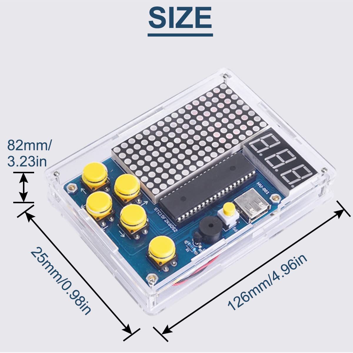 DIY Pixel Handheld Game Console Kit – Retro Mini Game Console Soldering Project with STC Microcontroller for STEM Learning