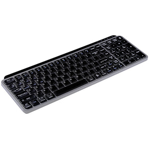 VCOM Ultra-Slim Wireless Keyboard (Bluetooth + 2.4G) – Full-Size 105-Key Rechargeable Keyboard with USB-C Charging, Compatible with Windows XP/7/8