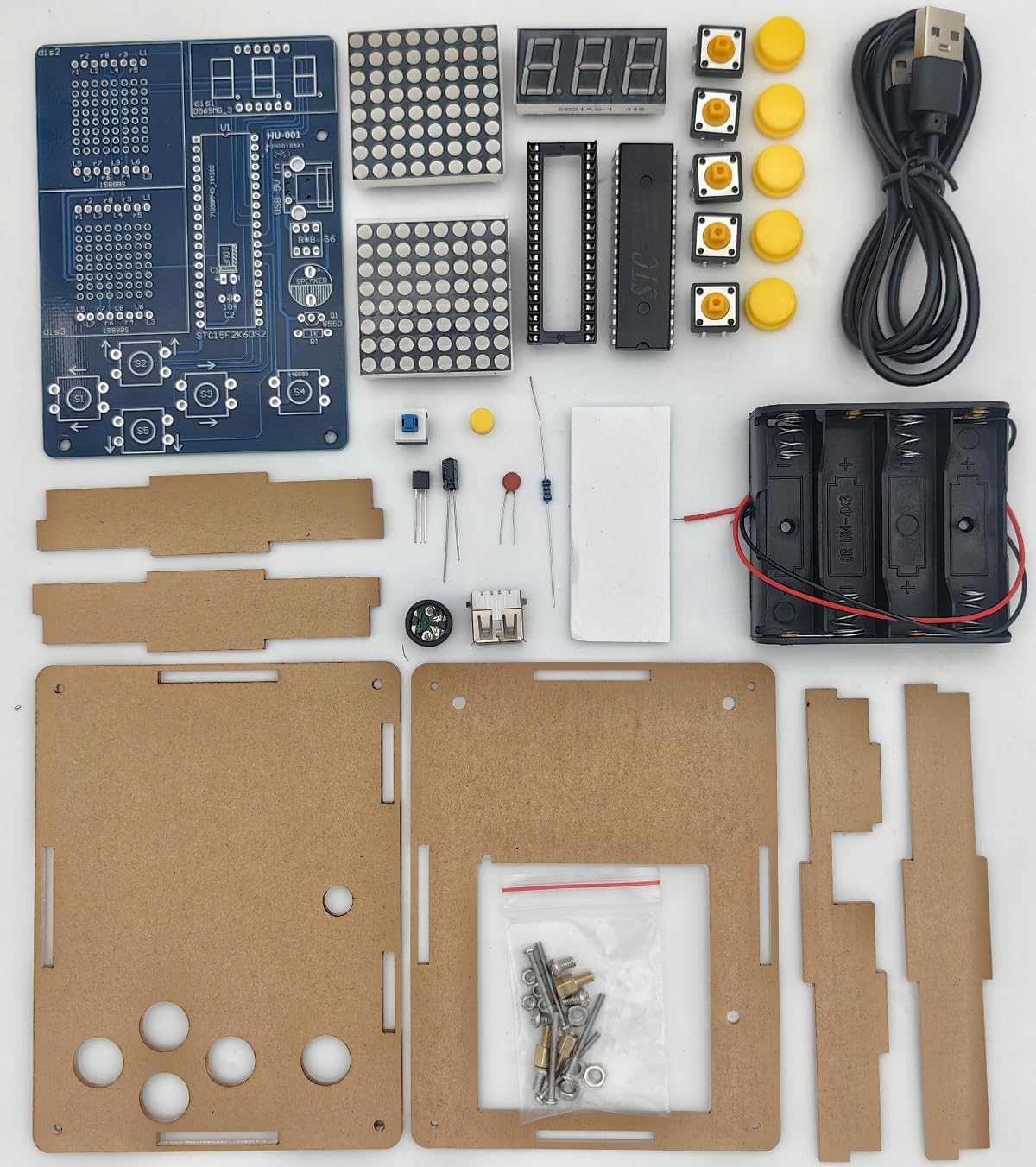 DIY Pixel Handheld Game Console Kit – Retro Mini Game Console Soldering Project with STC Microcontroller for STEM Learning
