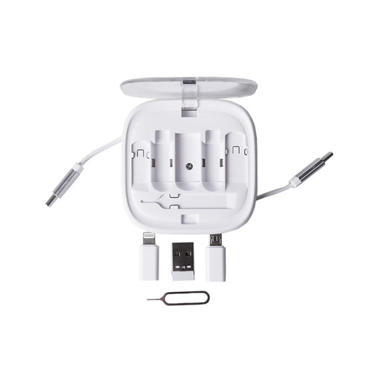 VCOM Retractable USB-C Cable with Adapter Kit – 60W Fast Charging & Multi-Device Travel Cable