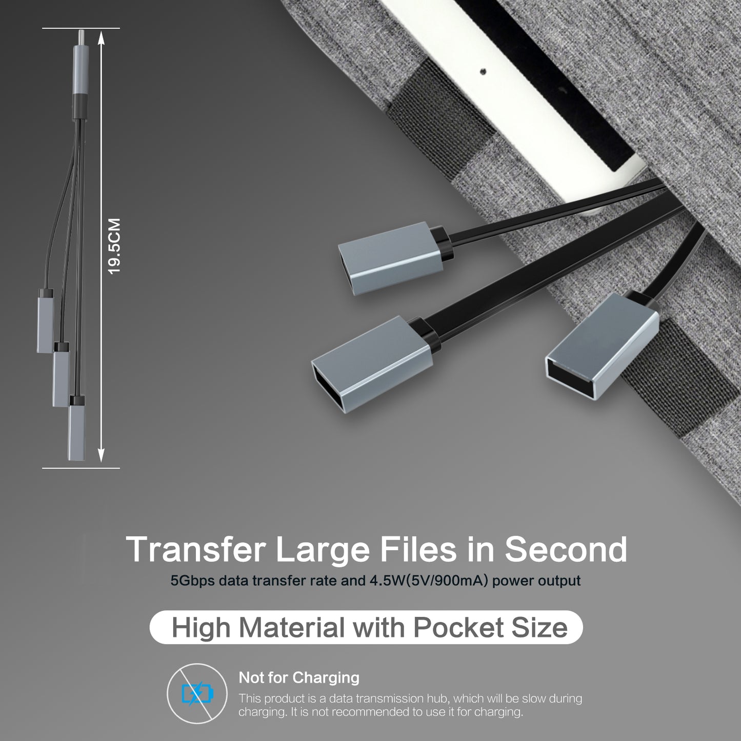 VCOM 3-in-1 Ultra Slim USB 3.0 Data Hub