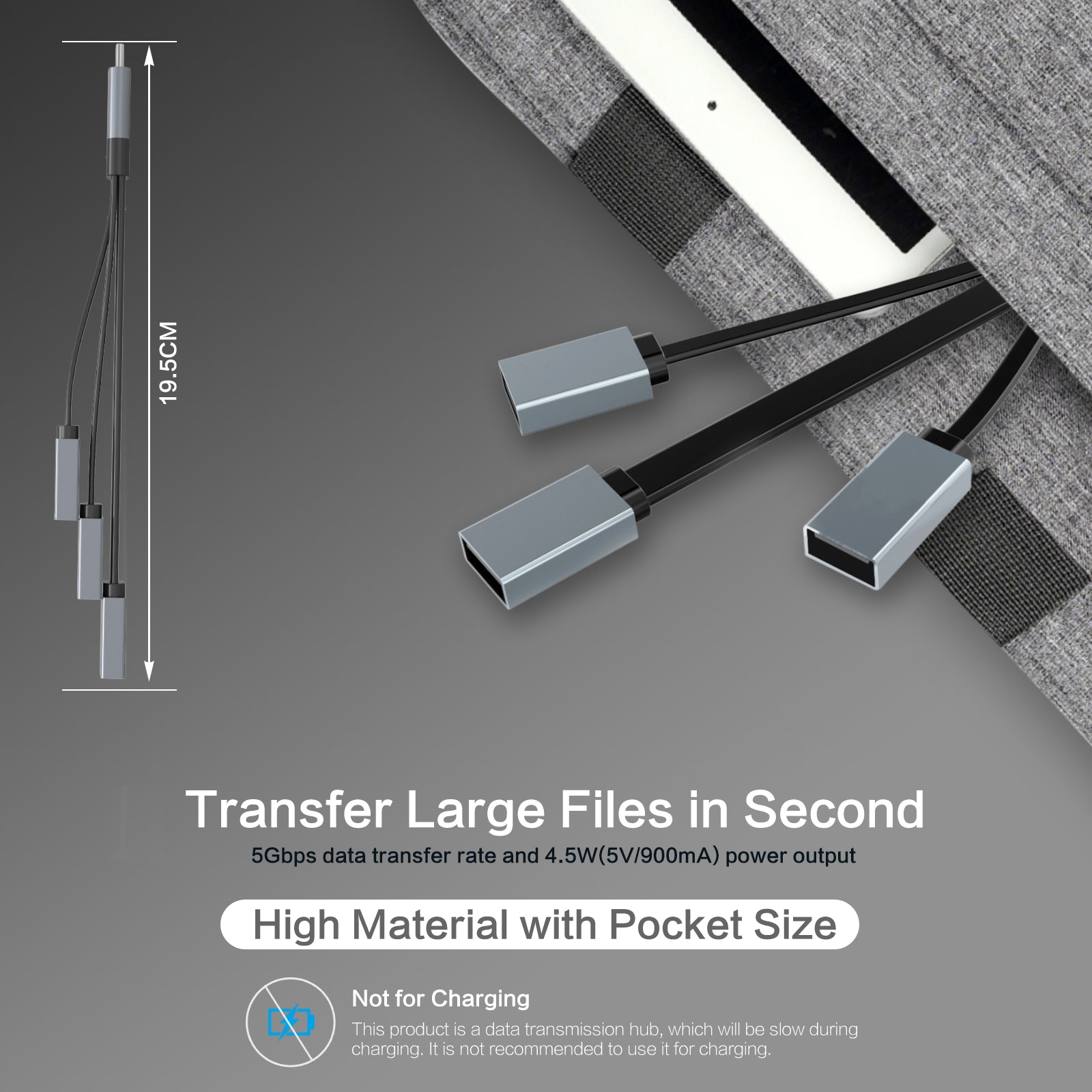 VCOM 3-in-1 Ultra Slim USB 3.0 Data Hub