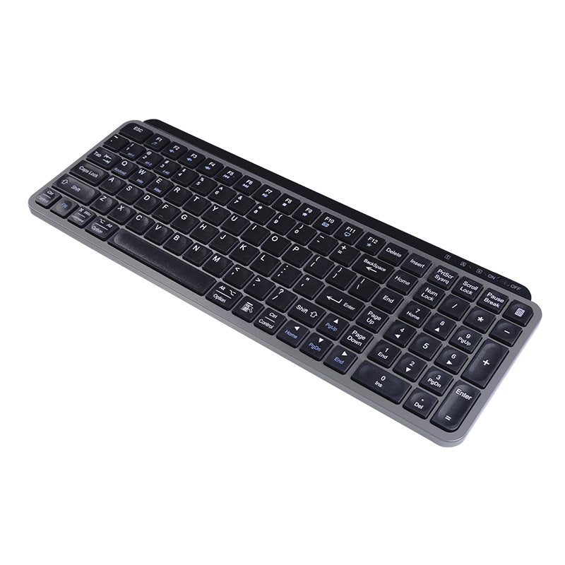 VCOM Ultra-Slim Wireless Keyboard (Bluetooth + 2.4G) – Full-Size 105-Key Rechargeable Keyboard with USB-C Charging, Compatible with Windows XP/7/8