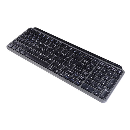 VCOM Ultra-Slim Wireless Keyboard (Bluetooth + 2.4G) – Full-Size 105-Key Rechargeable Keyboard with USB-C Charging, Compatible with Windows XP/7/8