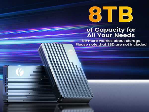 VCOM Thunderbolt 5 NVMe SSD Enclosure – 80Gbps M.2 2280 External Storage Case with Fan
