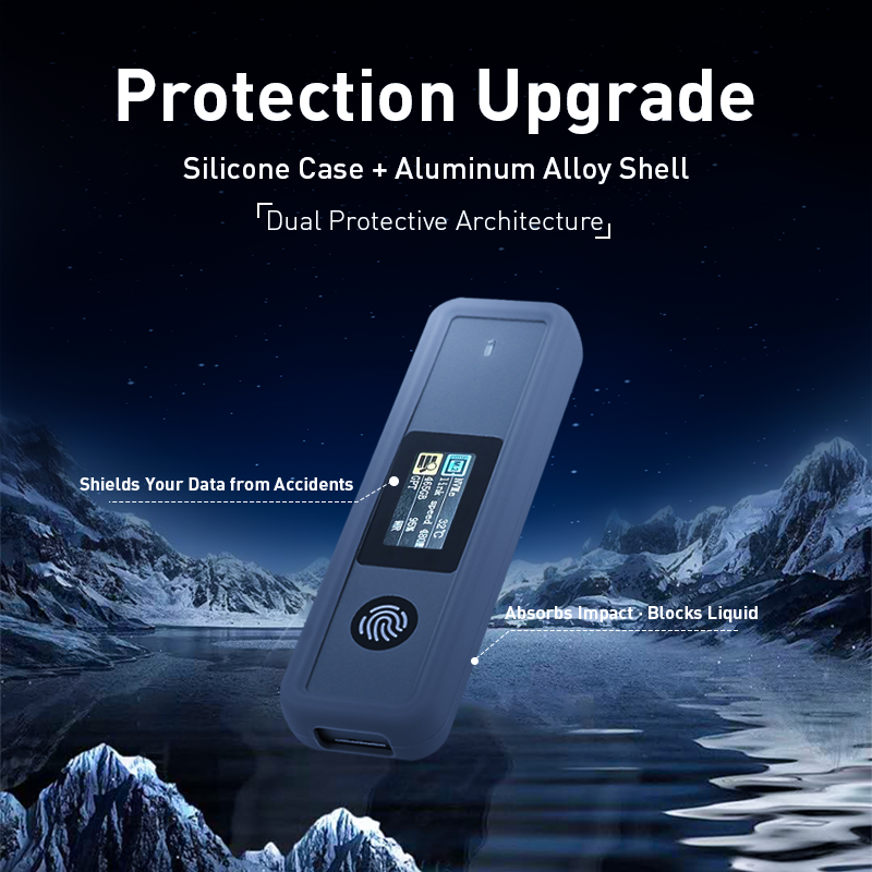 Корпус SSD-накопителя со сканером отпечатков пальцев для NVMe и SATA 10 Гбит/с