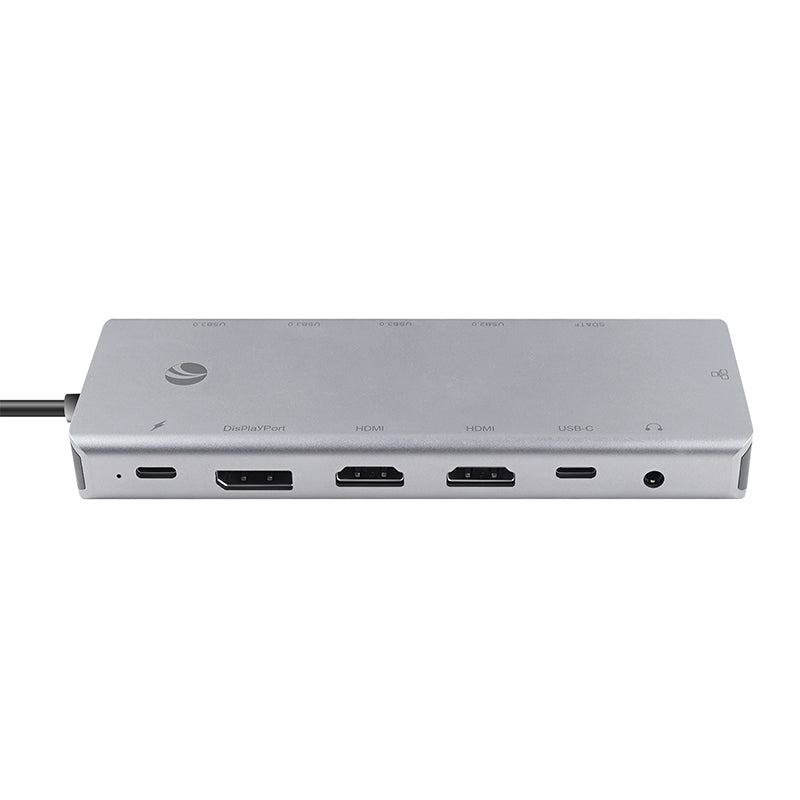 VCOM 13-in-1 USB-C Docking Station Dual HDMI 4K – Type-C Hub with DisplayPort, Gigabit Ethernet, 100W PD Charging, SD/TF Card Reader, USB 3.0 Ports