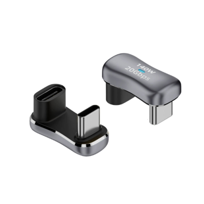 VCOM USB-C U-Shaped Adapter 100W 20Gbps – USB-C Male to Female Right Angle Type-C Adapter with 4K@60Hz Video, OTG Support