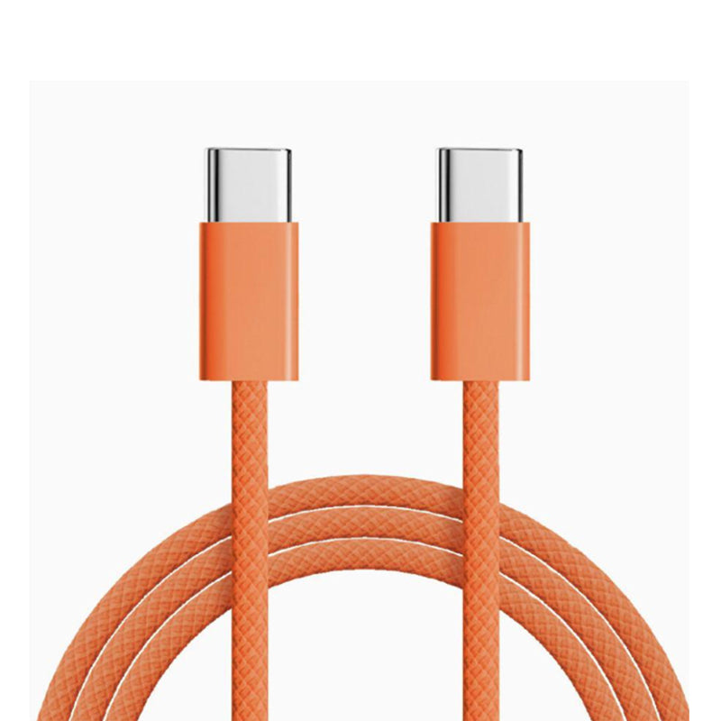 VCOM USB-C to USB-C Braided Cable 60W, Nylon Braided USB-C Charging Cable 480Mbps Data Transfer (Orange)