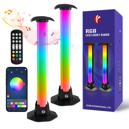 VCOM RGB Ambient Light Bar – Dynamic LED Mood Lamp with Sound Sync, Remote & Inline
