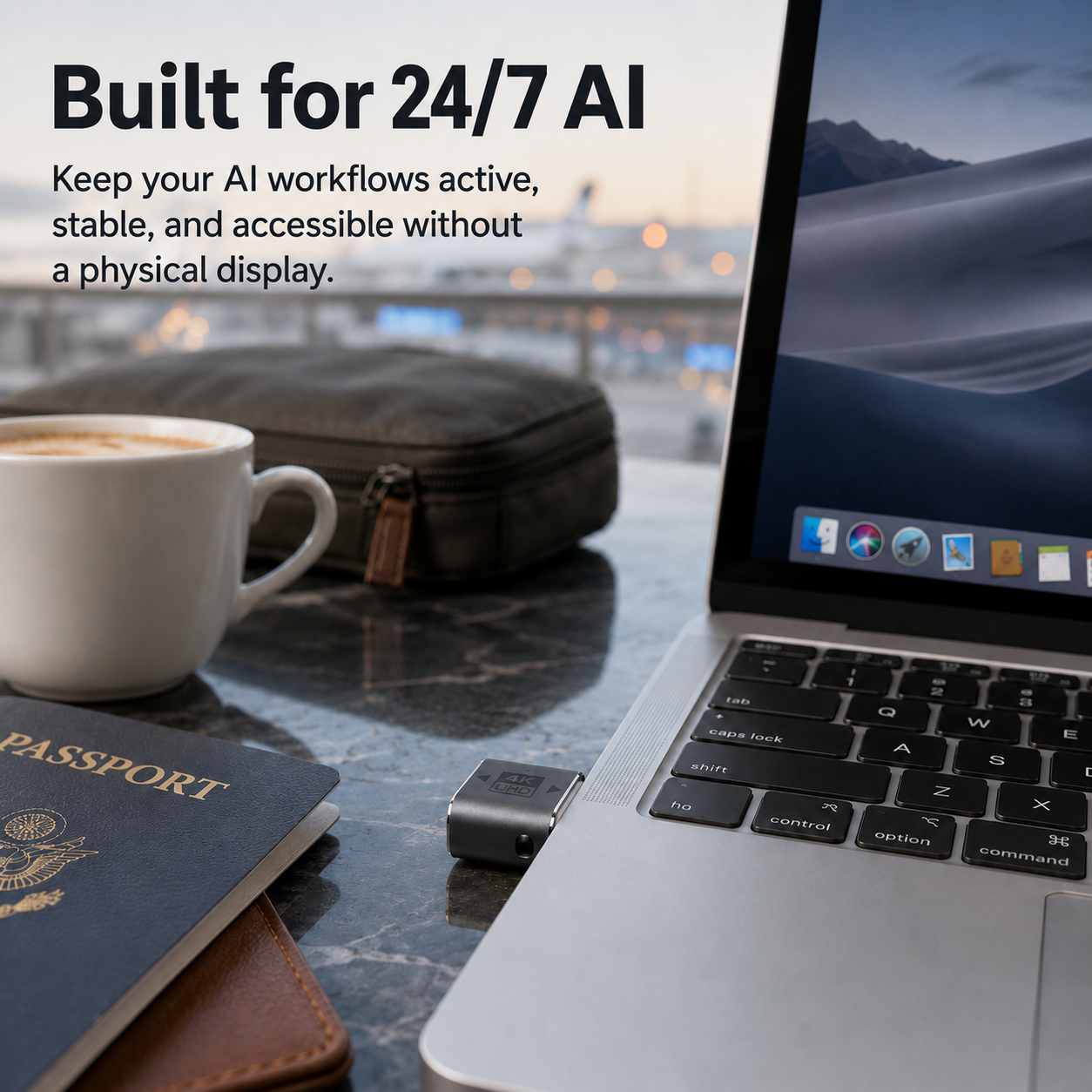 VCOM HDMI Dummy Plug 4K@60Hz – Virtual Display Emulator for AI Agents, macOS Closed-Lid Mode