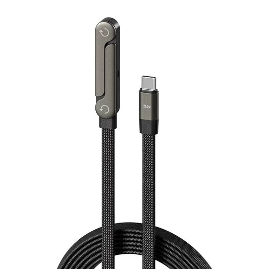 VCOM USB-C to USB-C 240W Fast Charging Cable with 360° Rotating Stand, 90° Angled Connector, 480Mbps Data Transfer